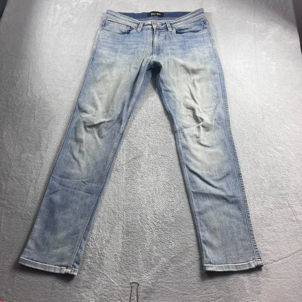 DUER L2X Slim Fit Jeans Mens Light Wash Blue Performance Denim Size 32x31